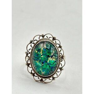 Sterling Silver Triplet Opal Ring Size 5.5
